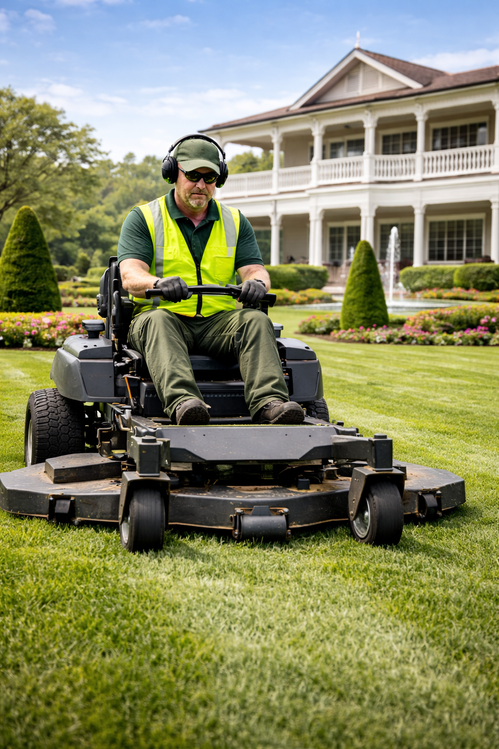 Landscaping specialist improving an outdoor garden space