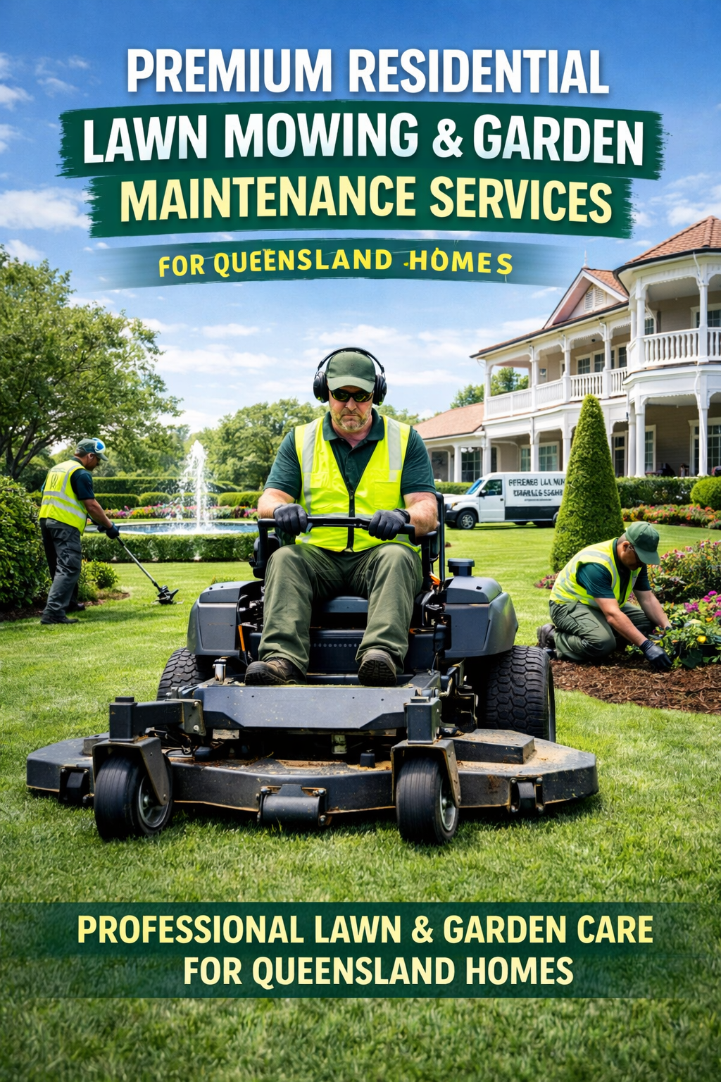 Premium residential lawn mowing and garden maintenance services in Queensland